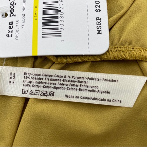 Free People NWT Zoey Bikini Yellow Marsh Honey Slit Cutout Panties Medium New - Picture 5 of 7